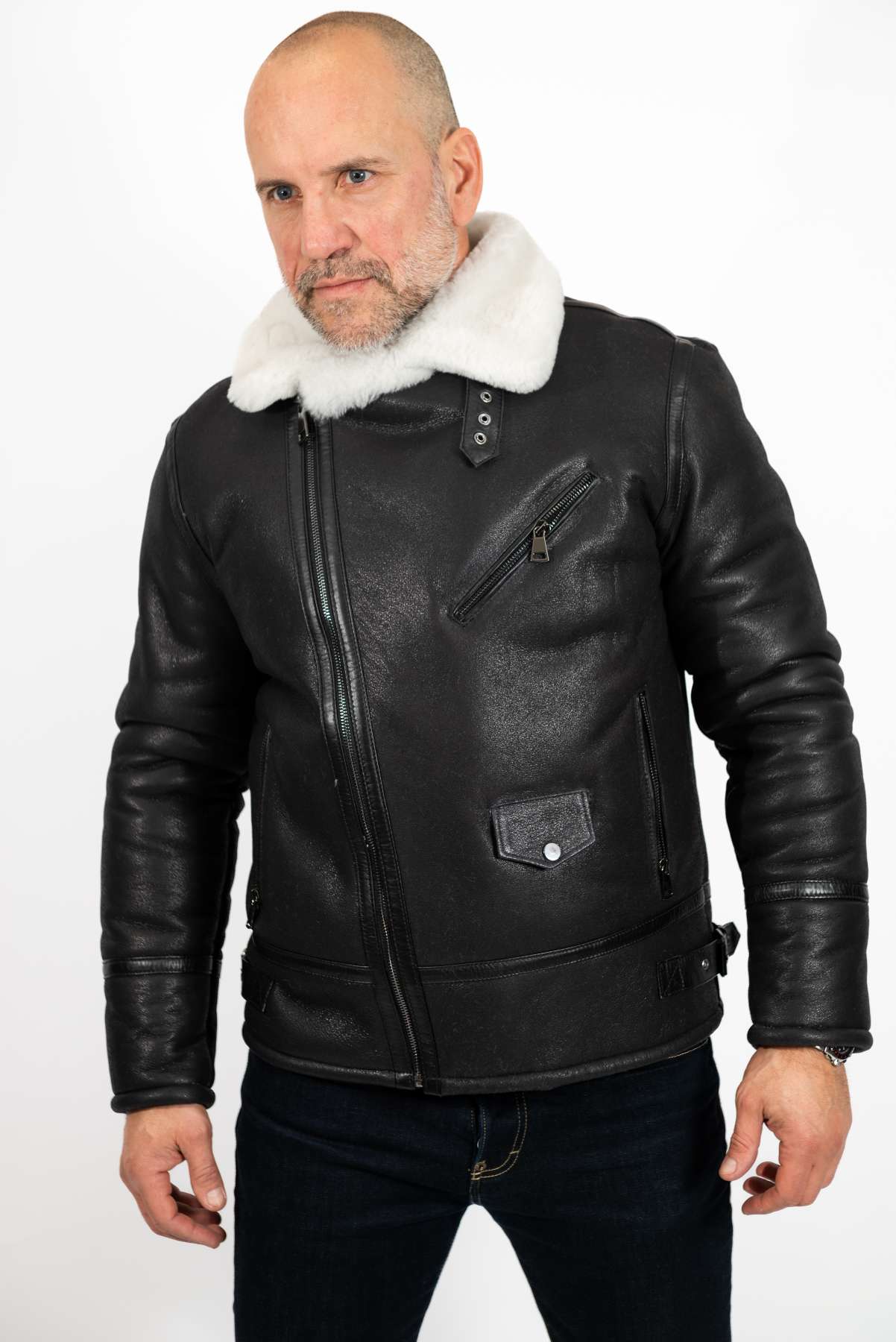 Men's leather coat Andrey Pilot