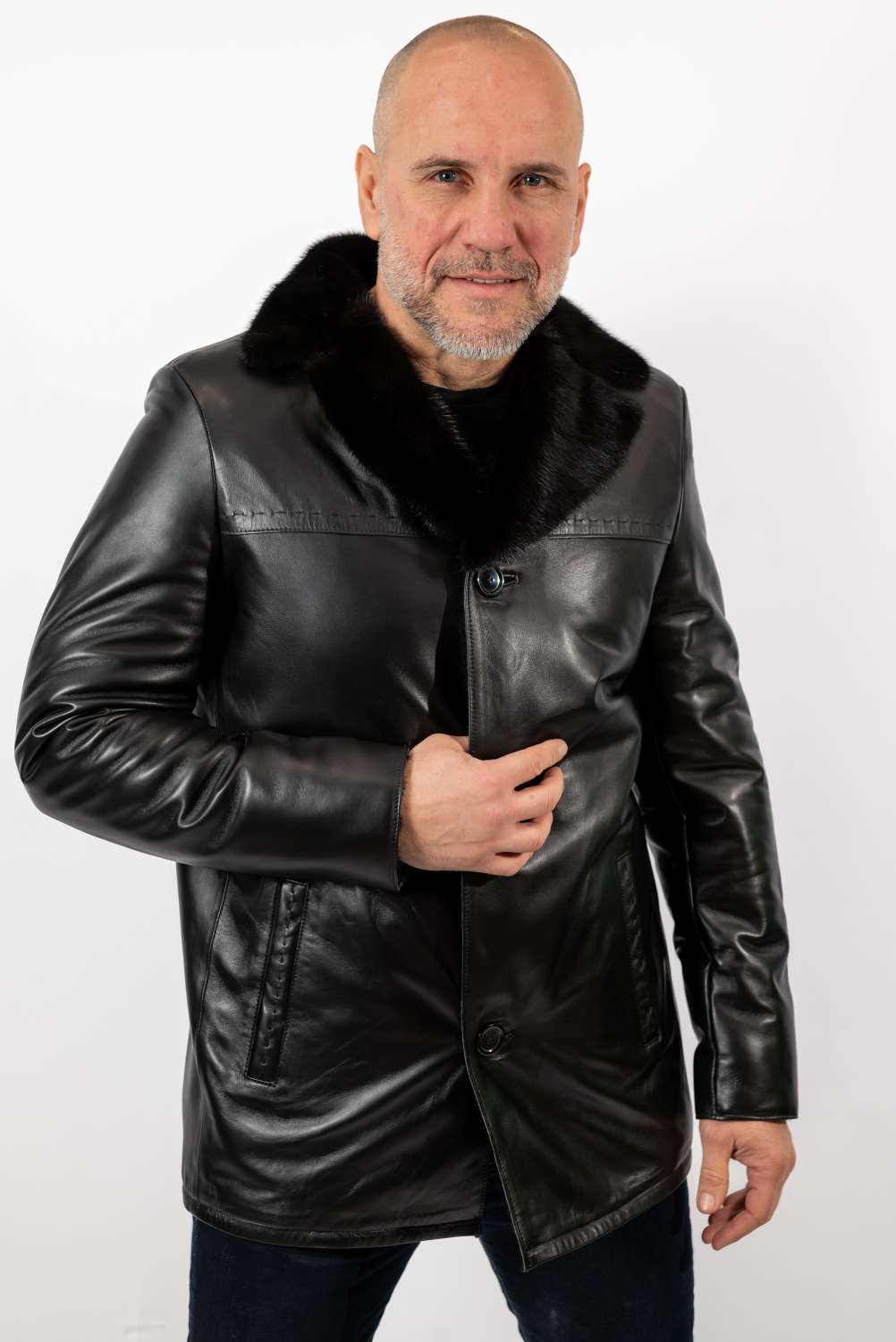 Men's coat Dino with mink collar