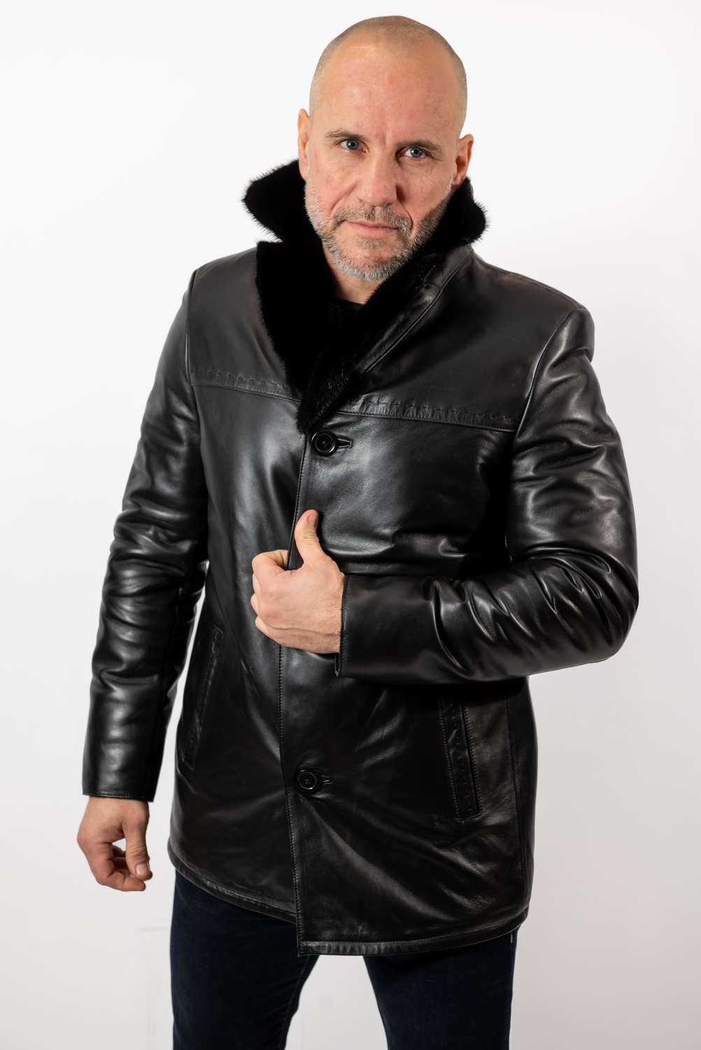 Men's coat Dino with mink collar