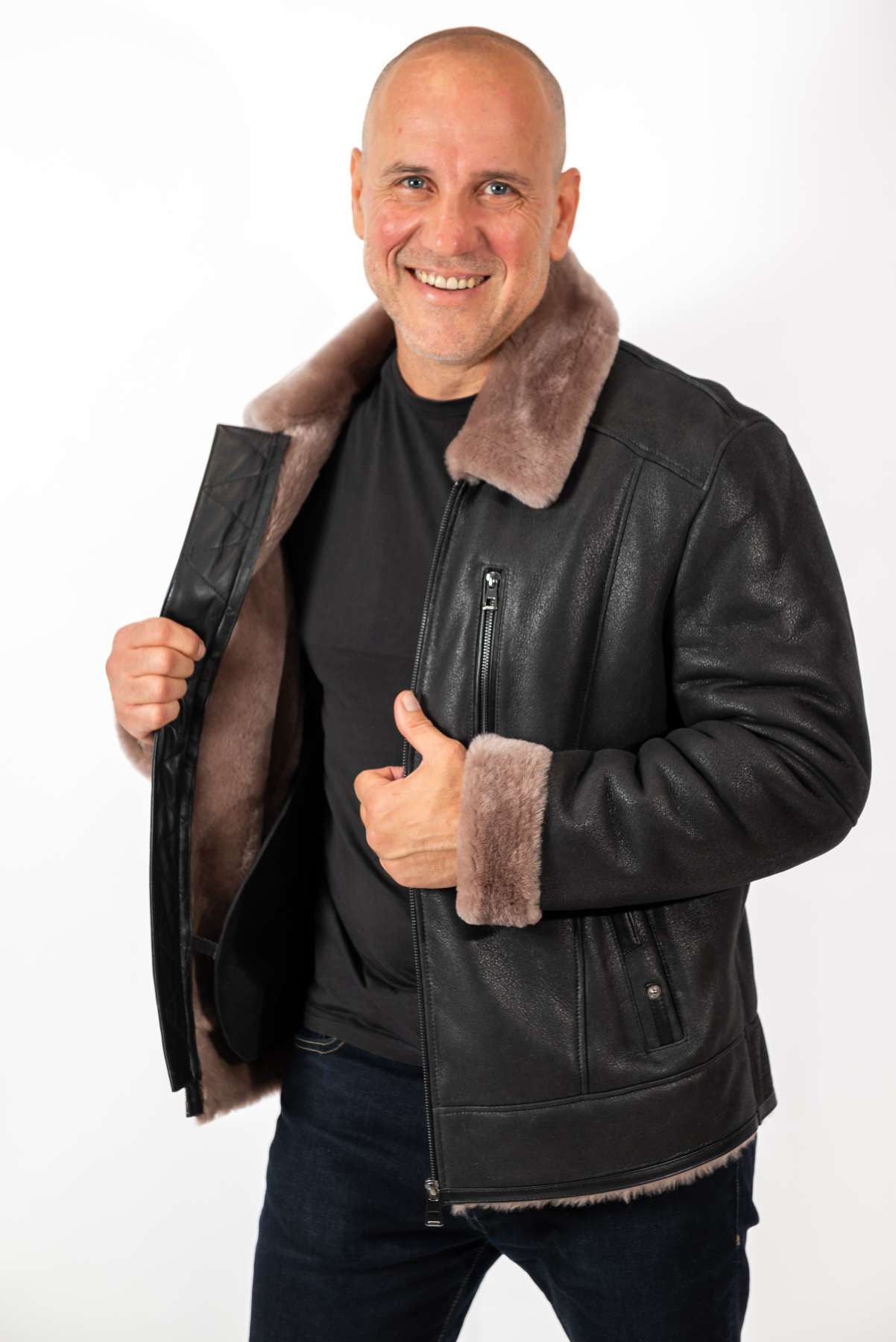 Men's leather coat Angel Classic