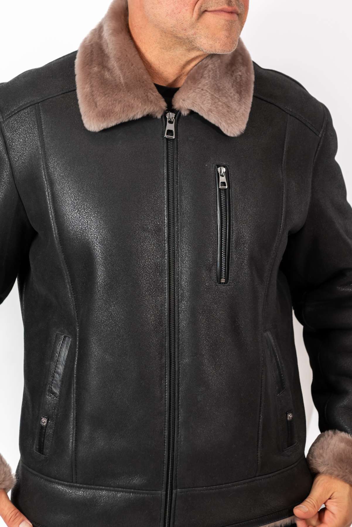 Men's leather coat Angel Classic