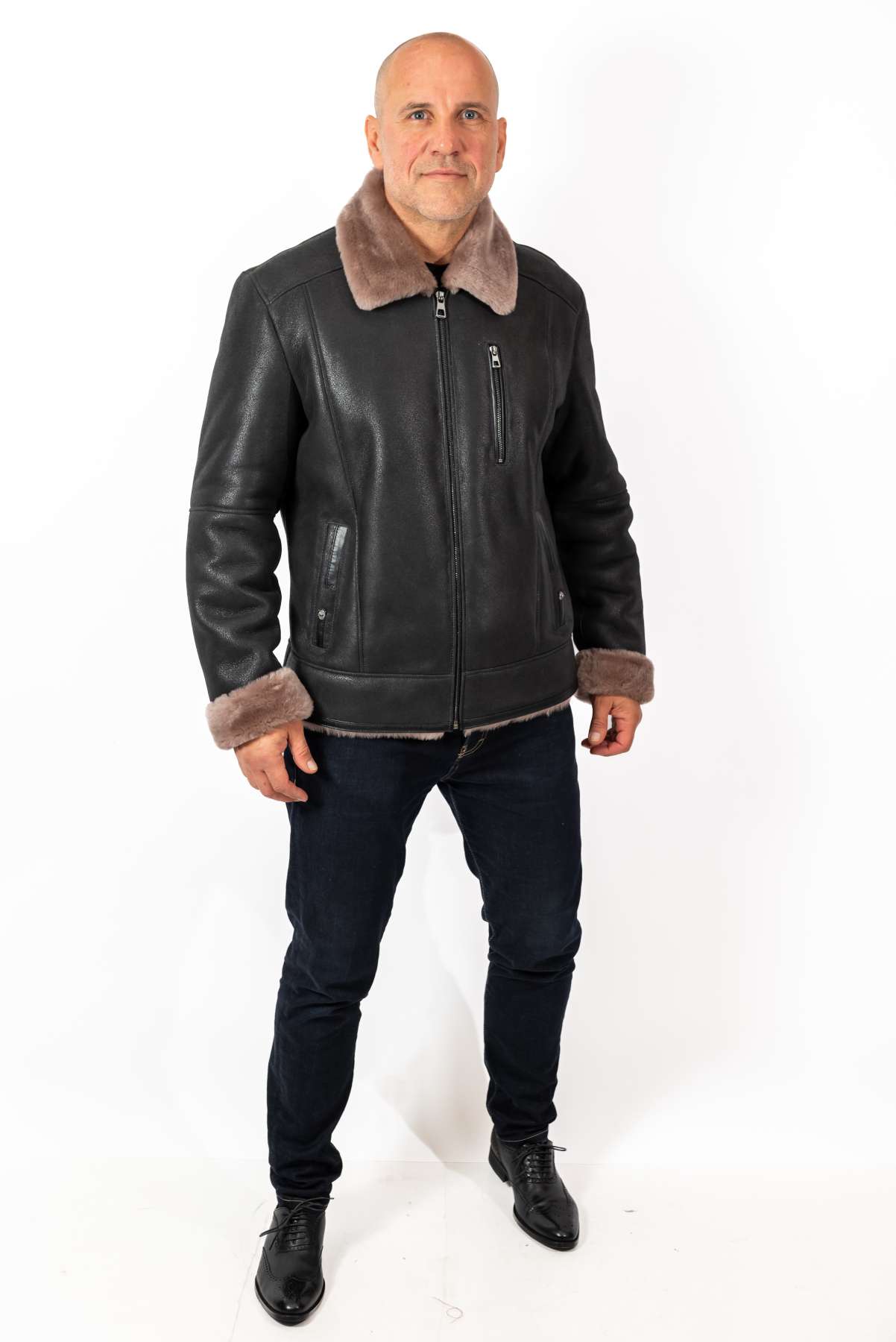 Men's leather coat Angel Classic