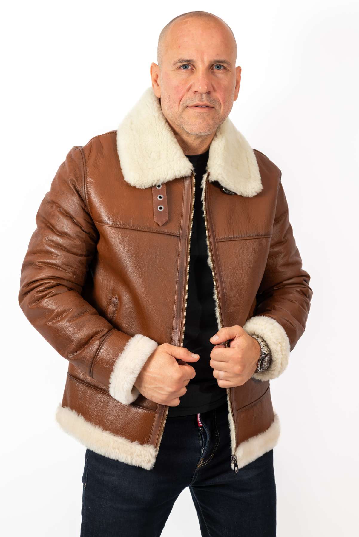 Men's leather coat Alen Pilot