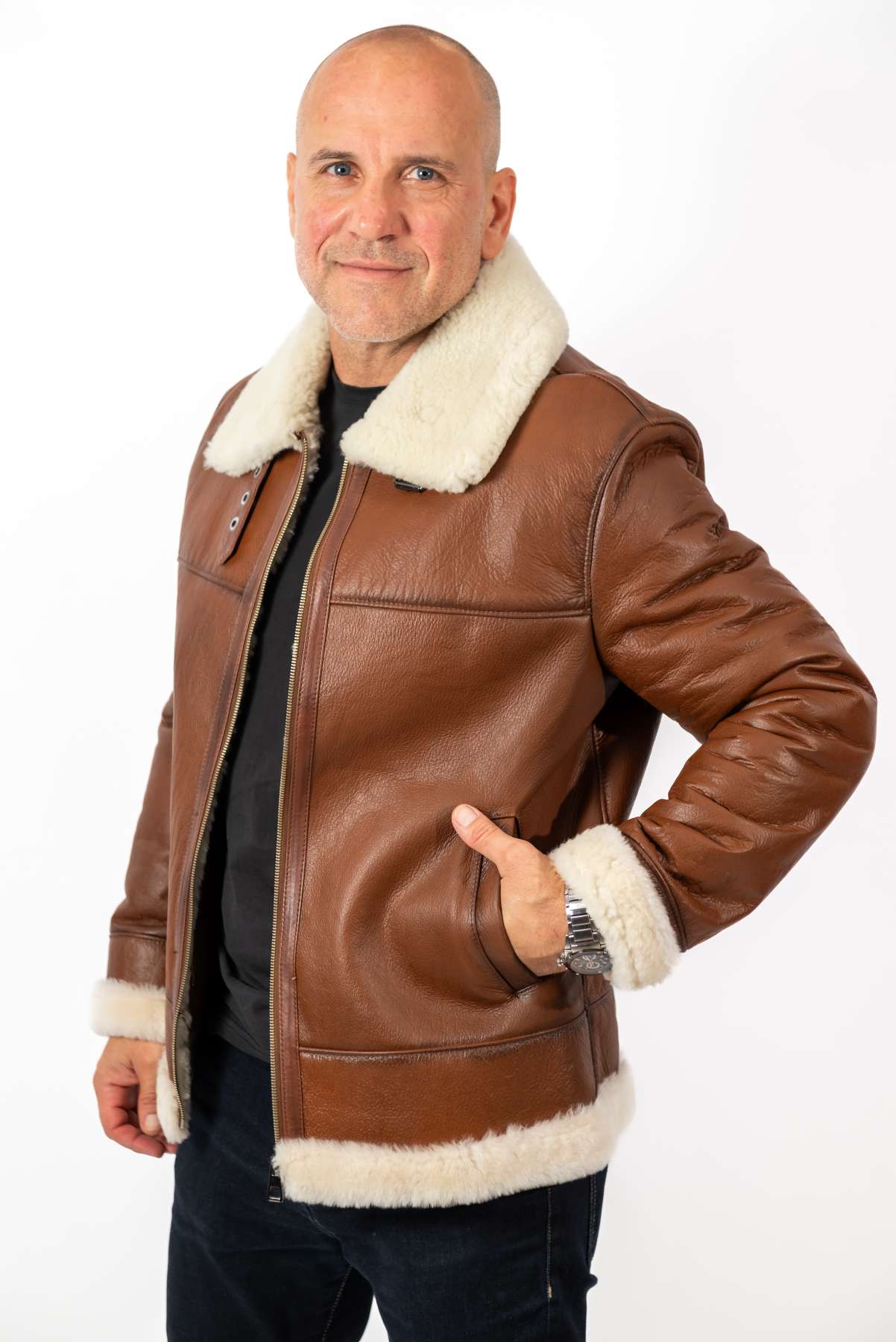 Men's leather coat Alen Pilot