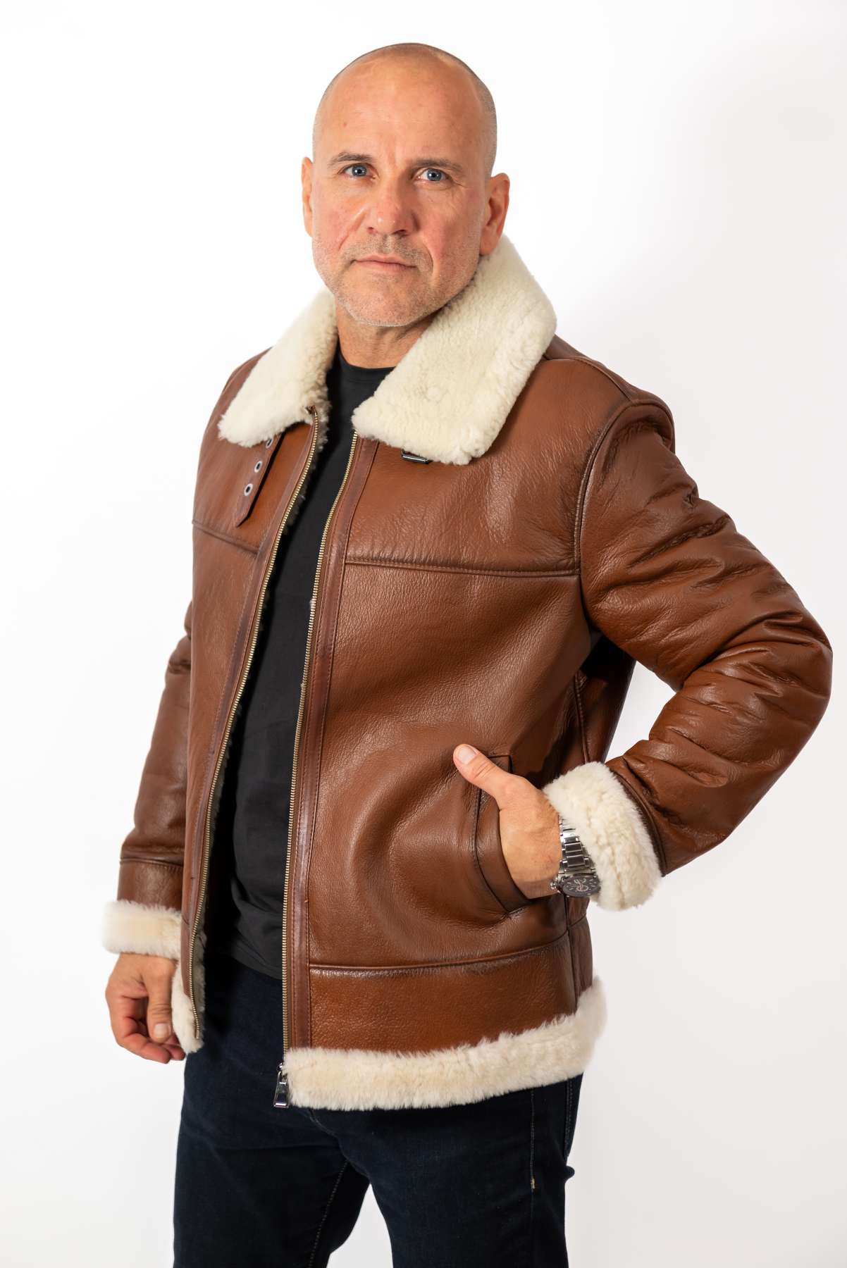 Men's leather coat Alen Pilot