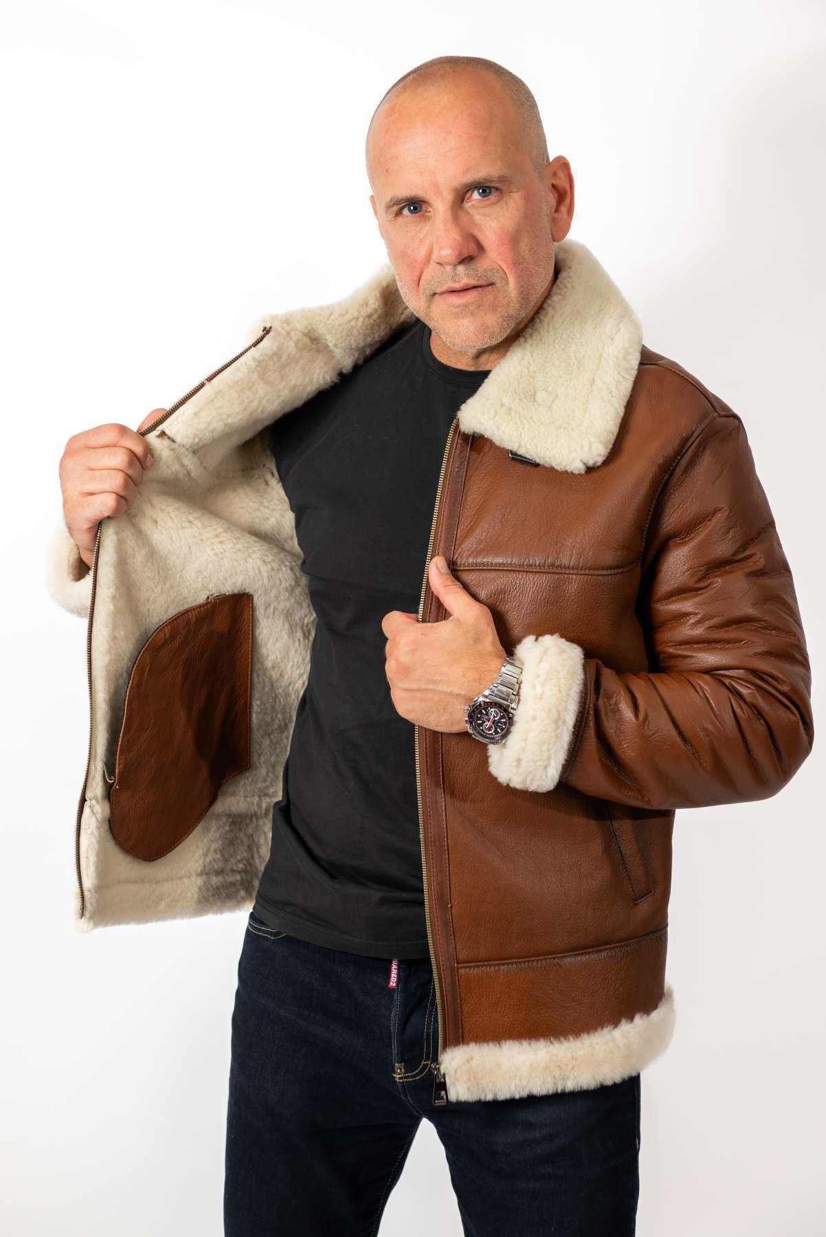 Men's leather coat Alen Pilot