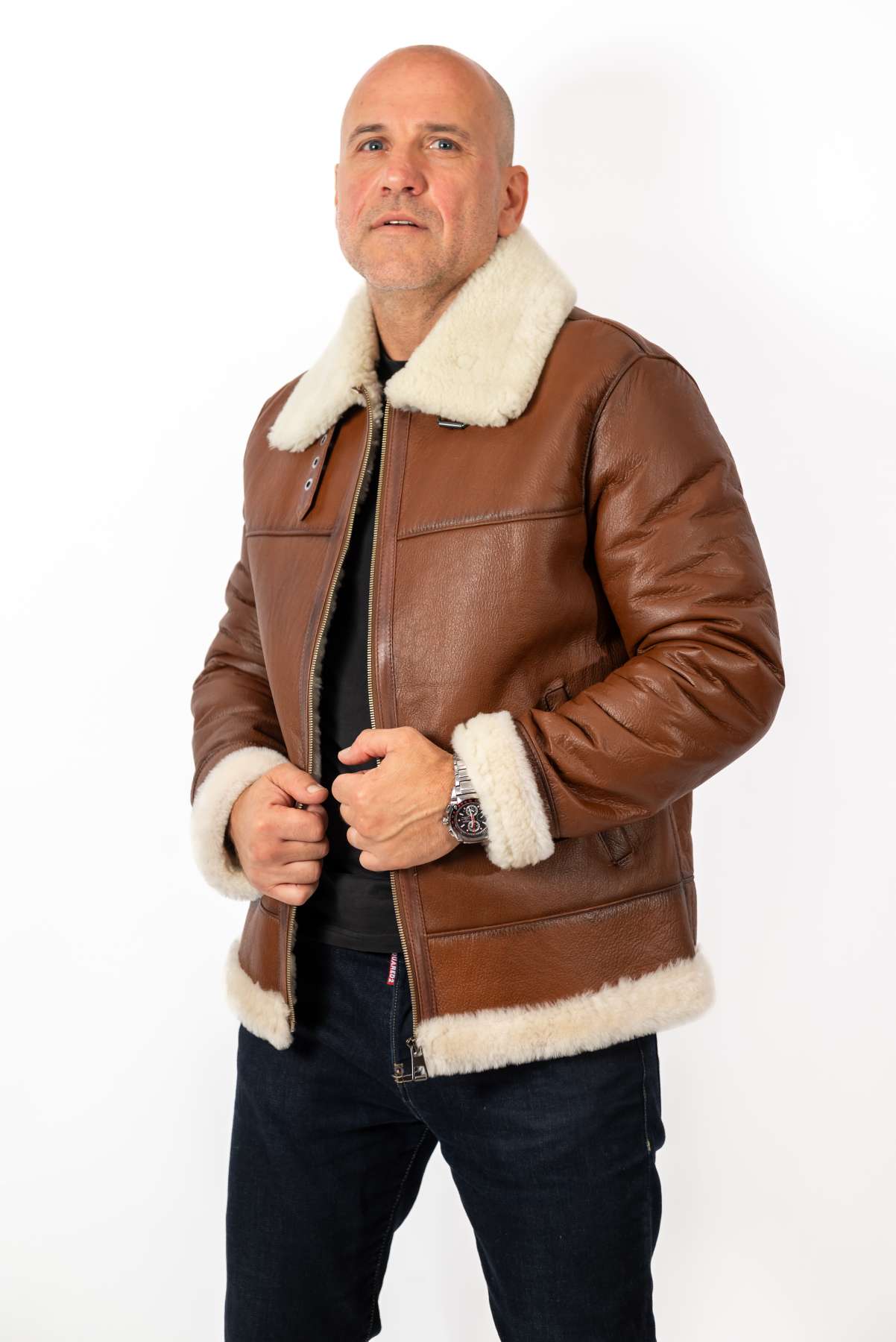Men's leather coat Alen Pilot