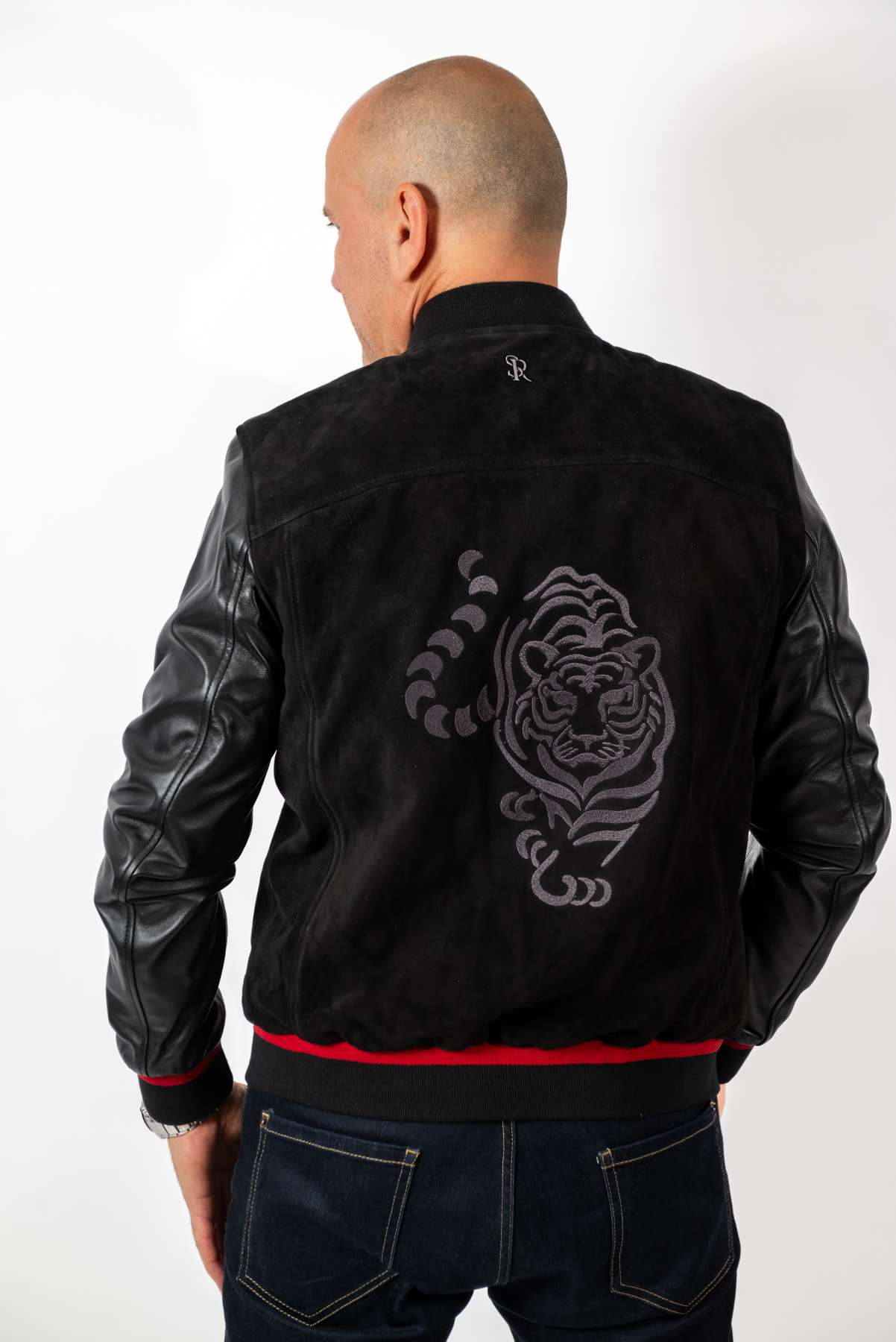 Men's Leather Bomber Jacket Alex Black