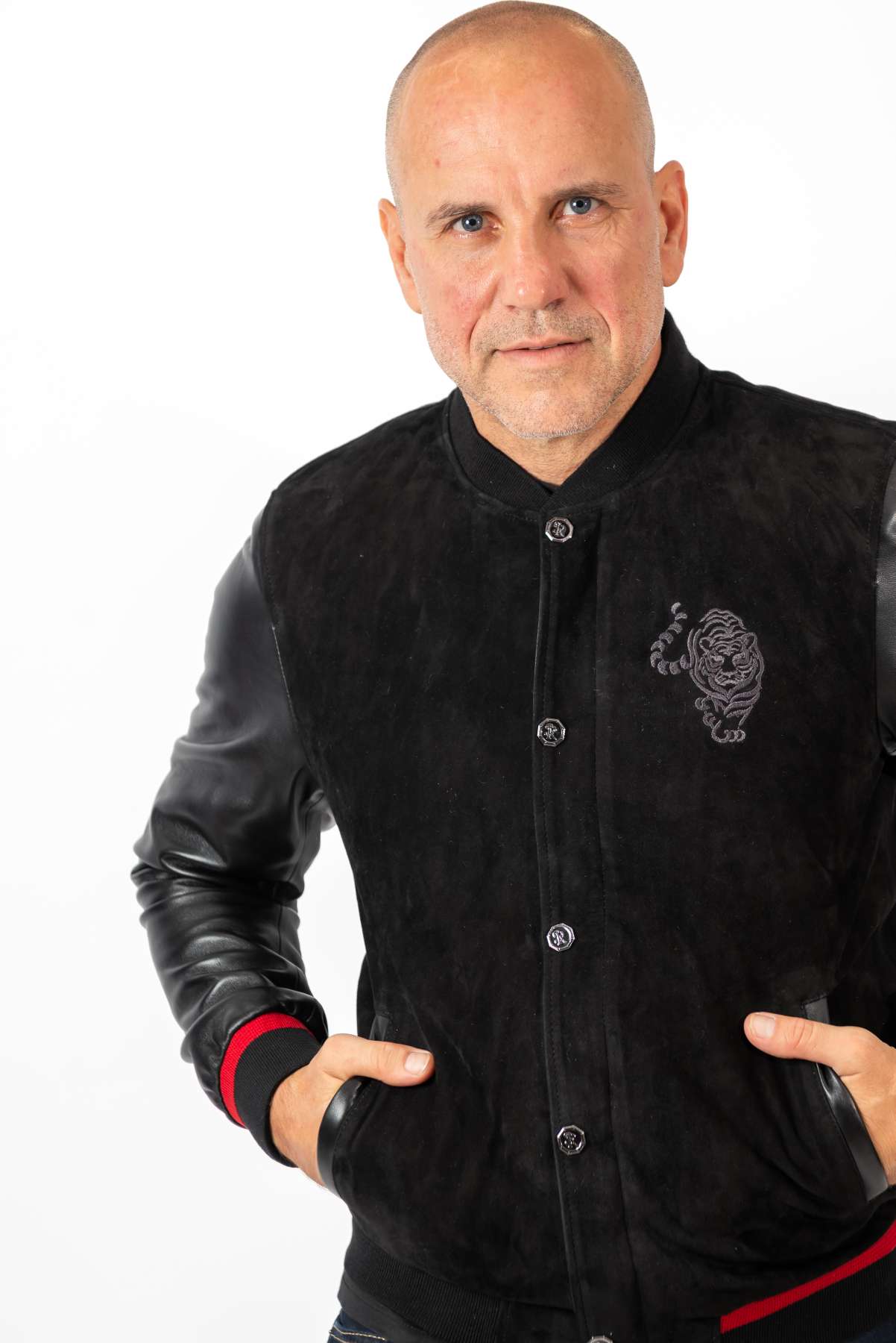 Men's Leather Bomber Jacket Alex Black
