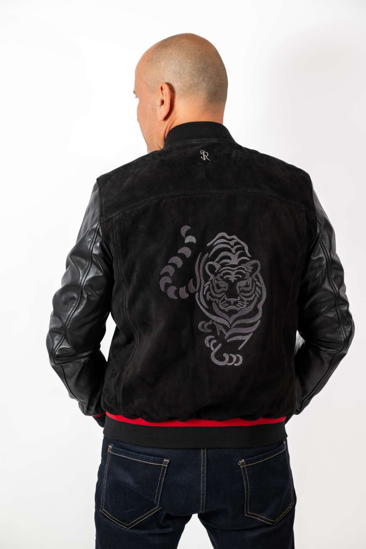 Men's Leather Bomber Jacket Alex Black