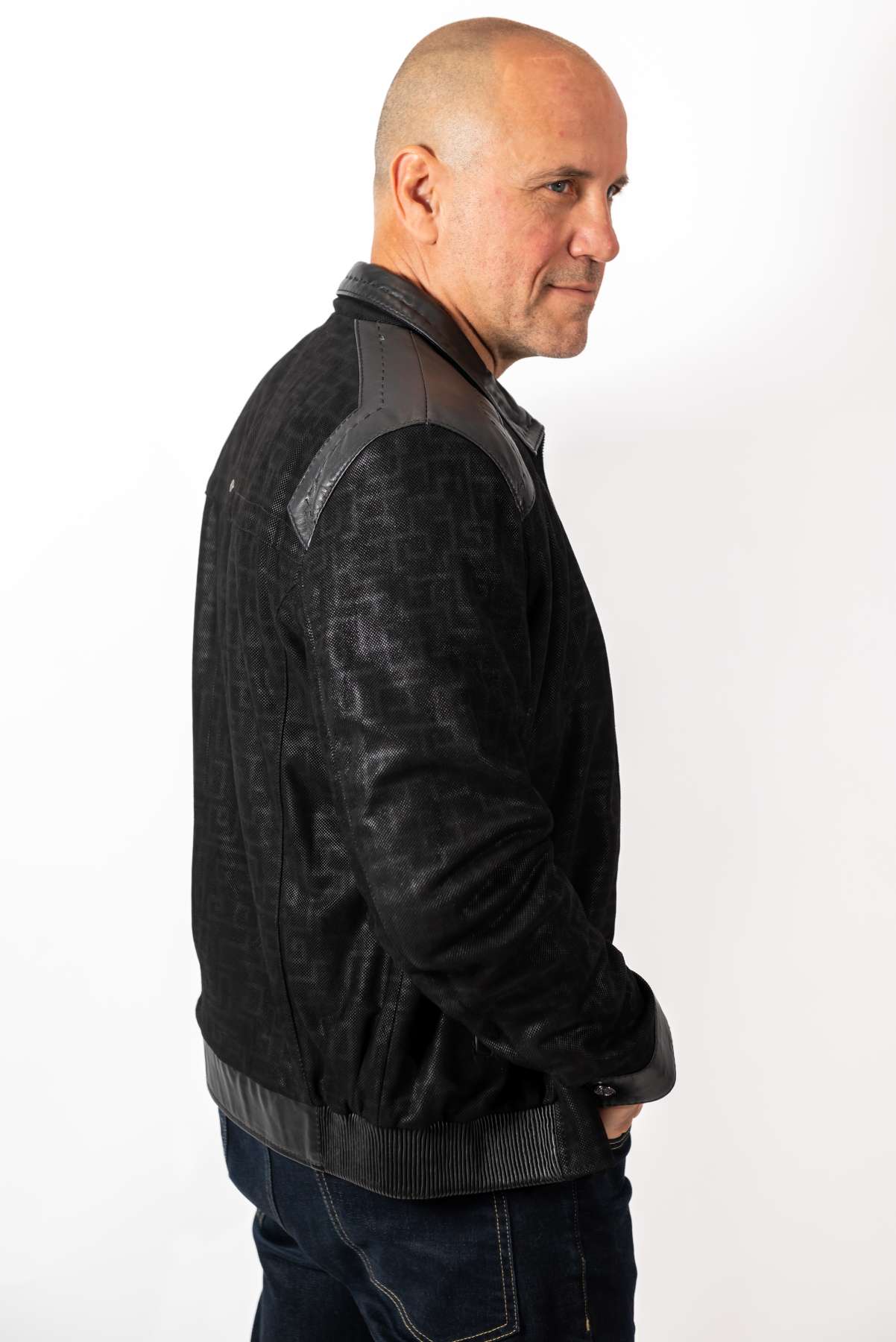 Men's Leather Bomber Jacket Ethan