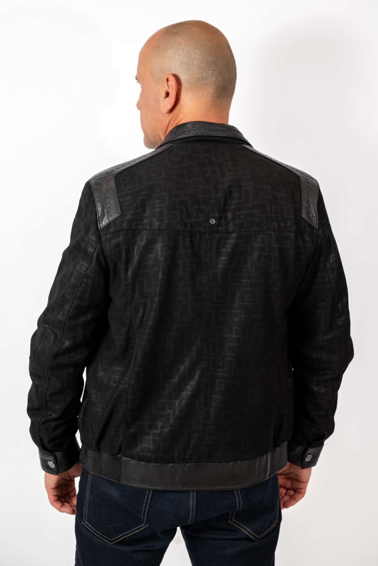 Men's Leather Bomber Jacket Ethan