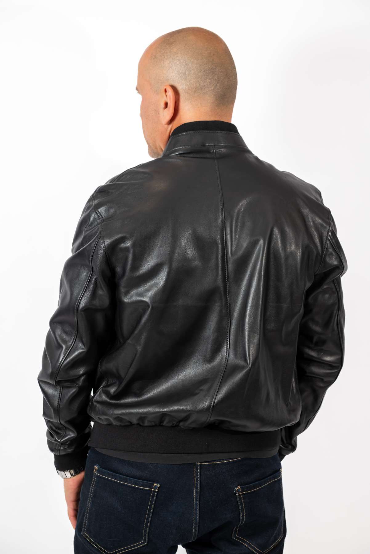 Men's Leather Bomber Jacket Kamen