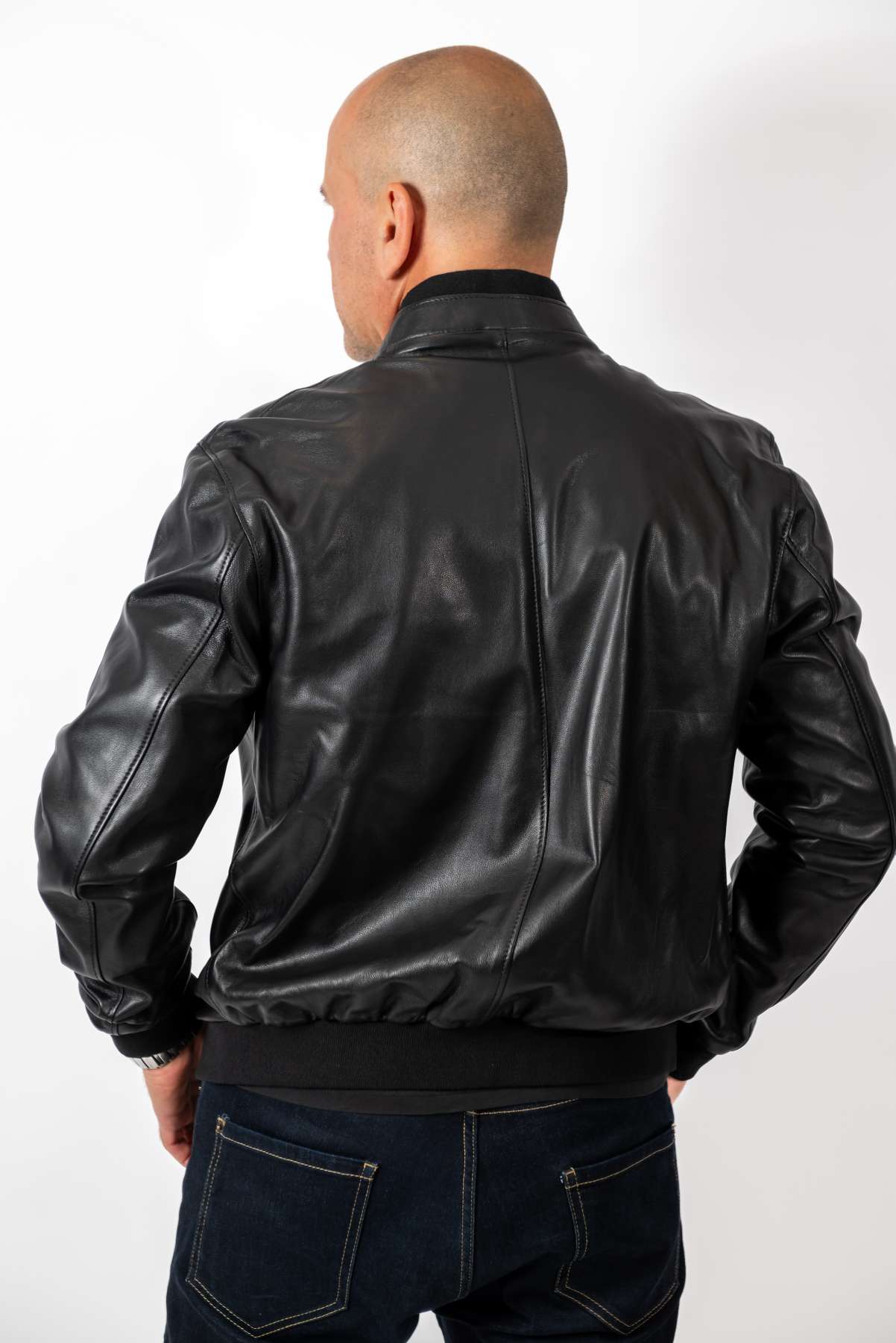 Men's Leather Bomber Jacket Kamen