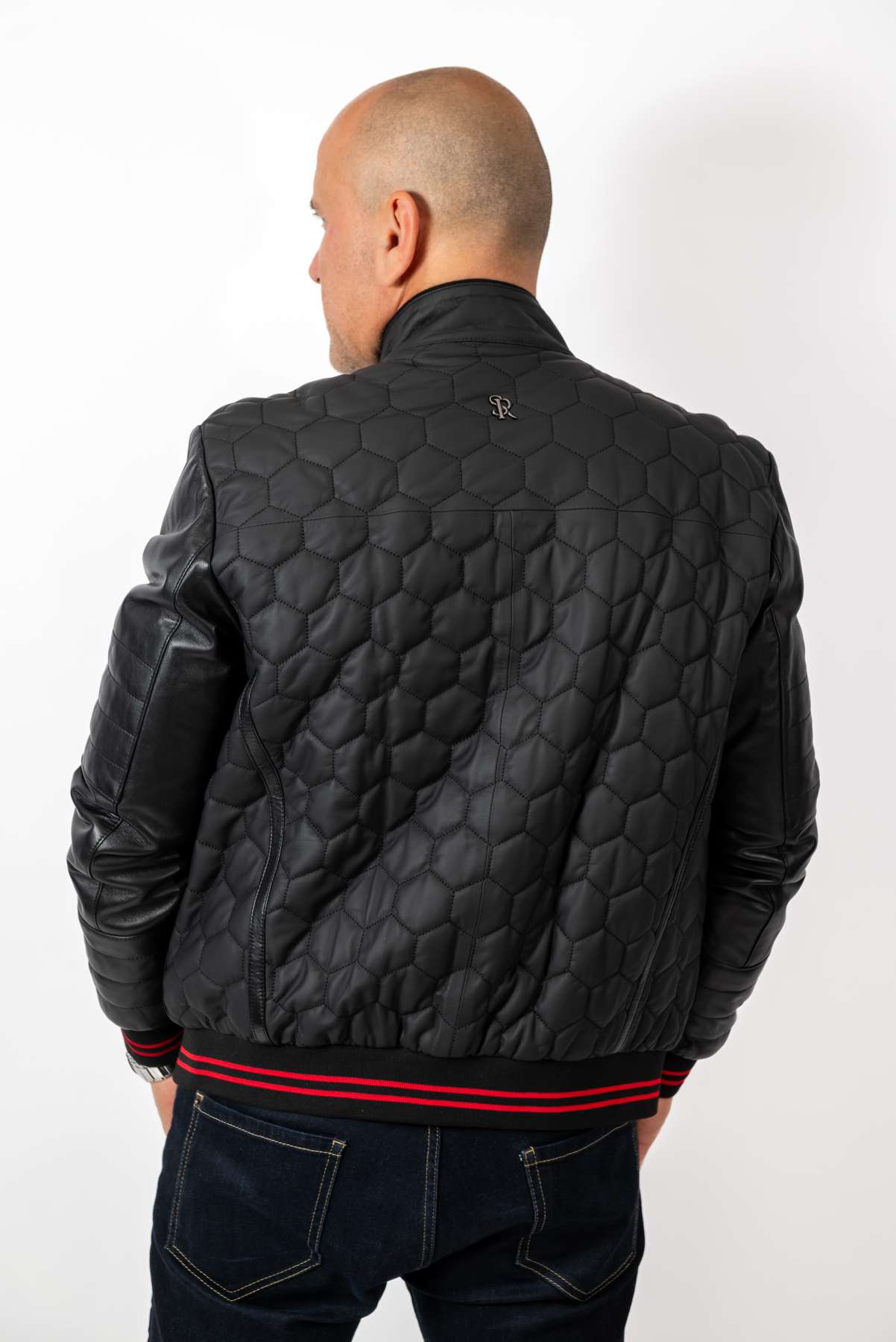 Men's Leather Bomber Jacket Tino