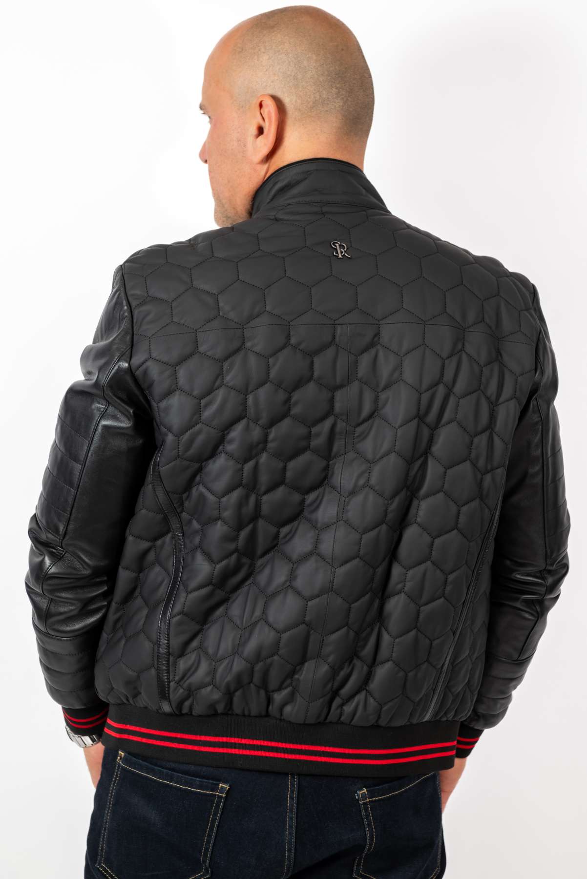 Men's Leather Bomber Jacket Tino