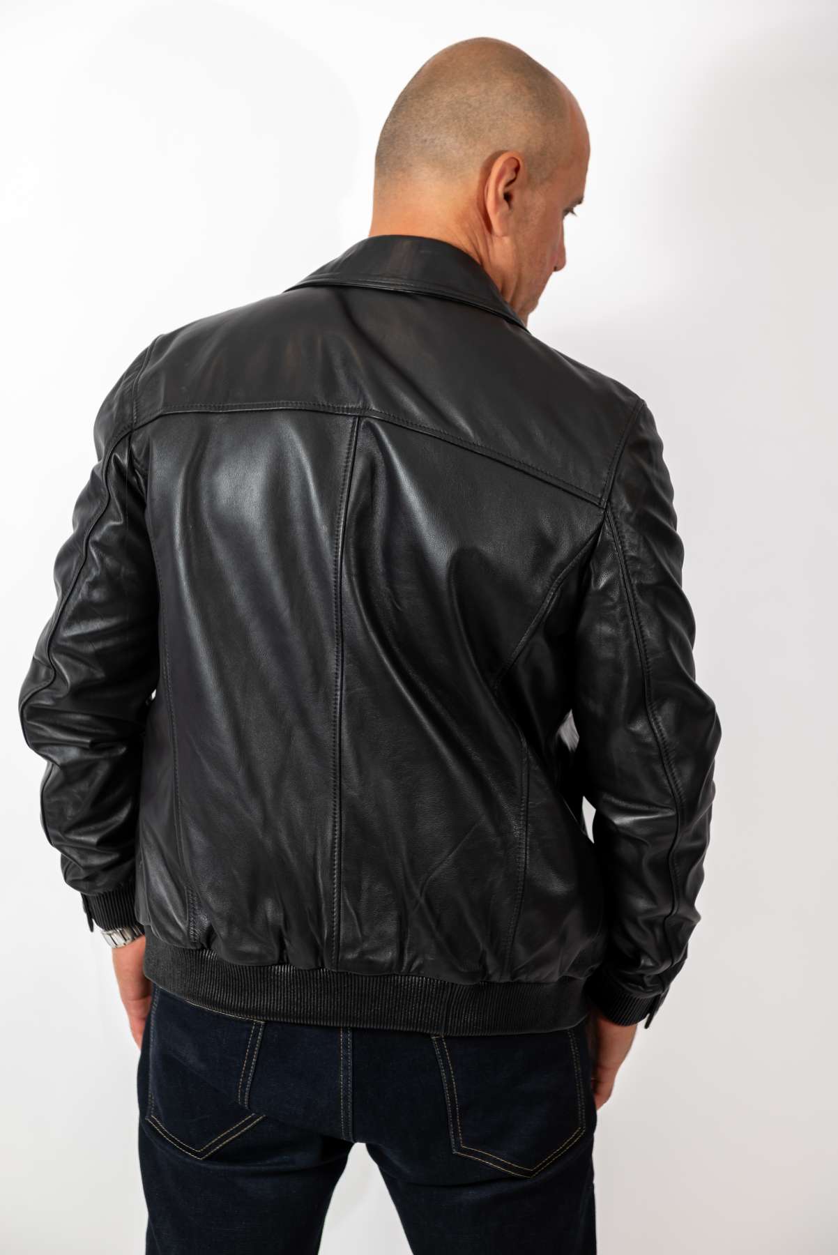 Men's Leather Bomber Jacket Valentin