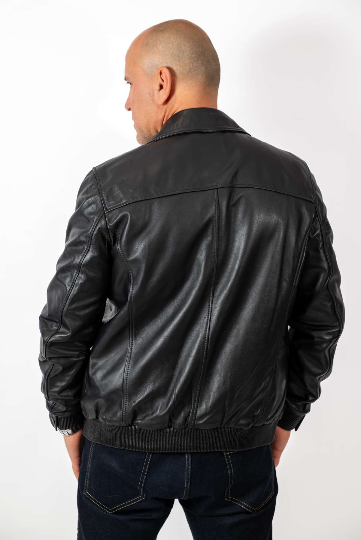 Men's Leather Bomber Jacket Valentin