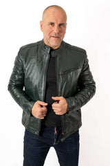 Men's leather jacket Dino Green type Biker