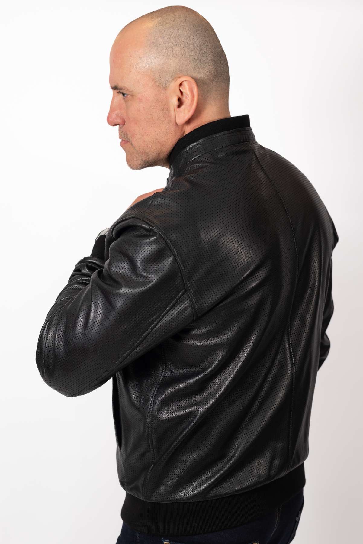 Men's leather bomber jacket Kamen Perforate