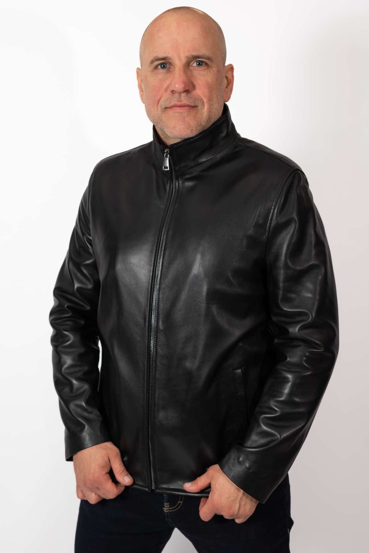 Men's leather jacket Boril Black
