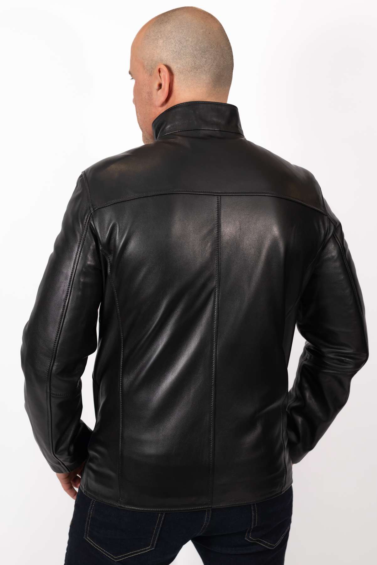 Men's leather jacket Boril Black