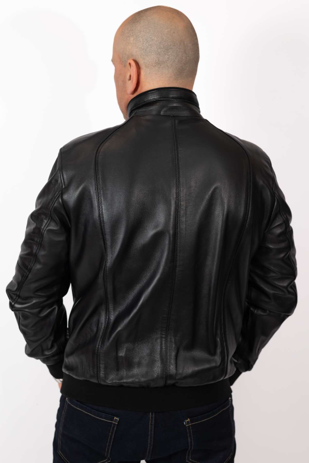 Men's leather Bomber jacket Dani Black