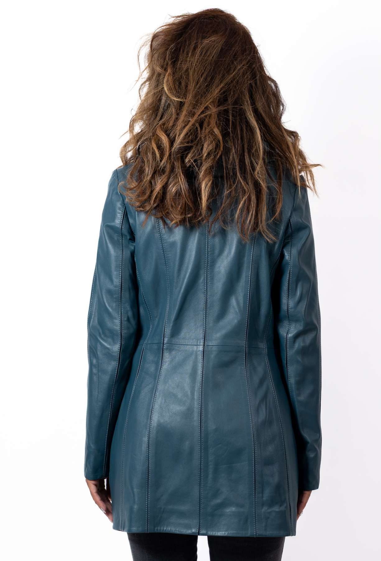 Women's leather jacket Zornitsa Aquamarine
