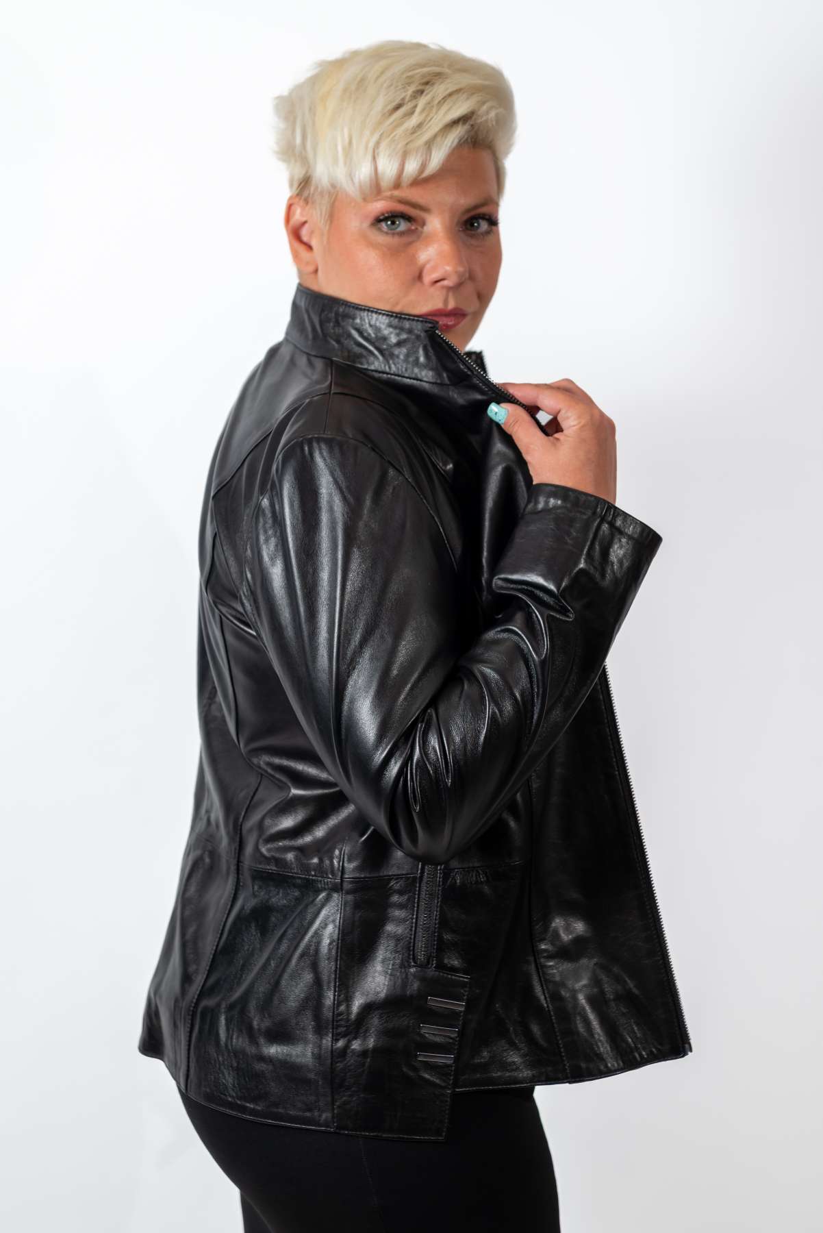 Women's leather jacket Adelina Black