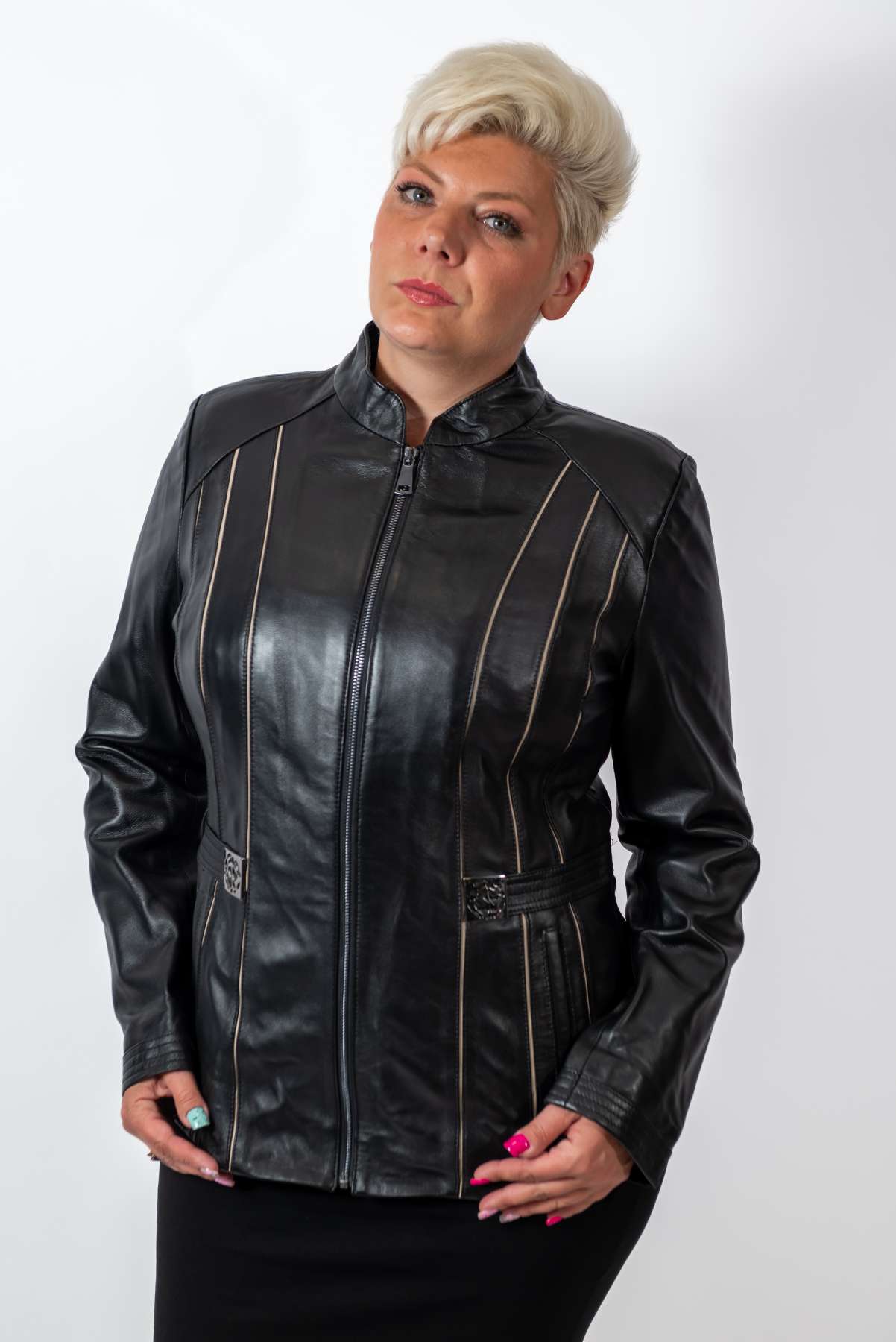 Women's leather jacket Adi Black