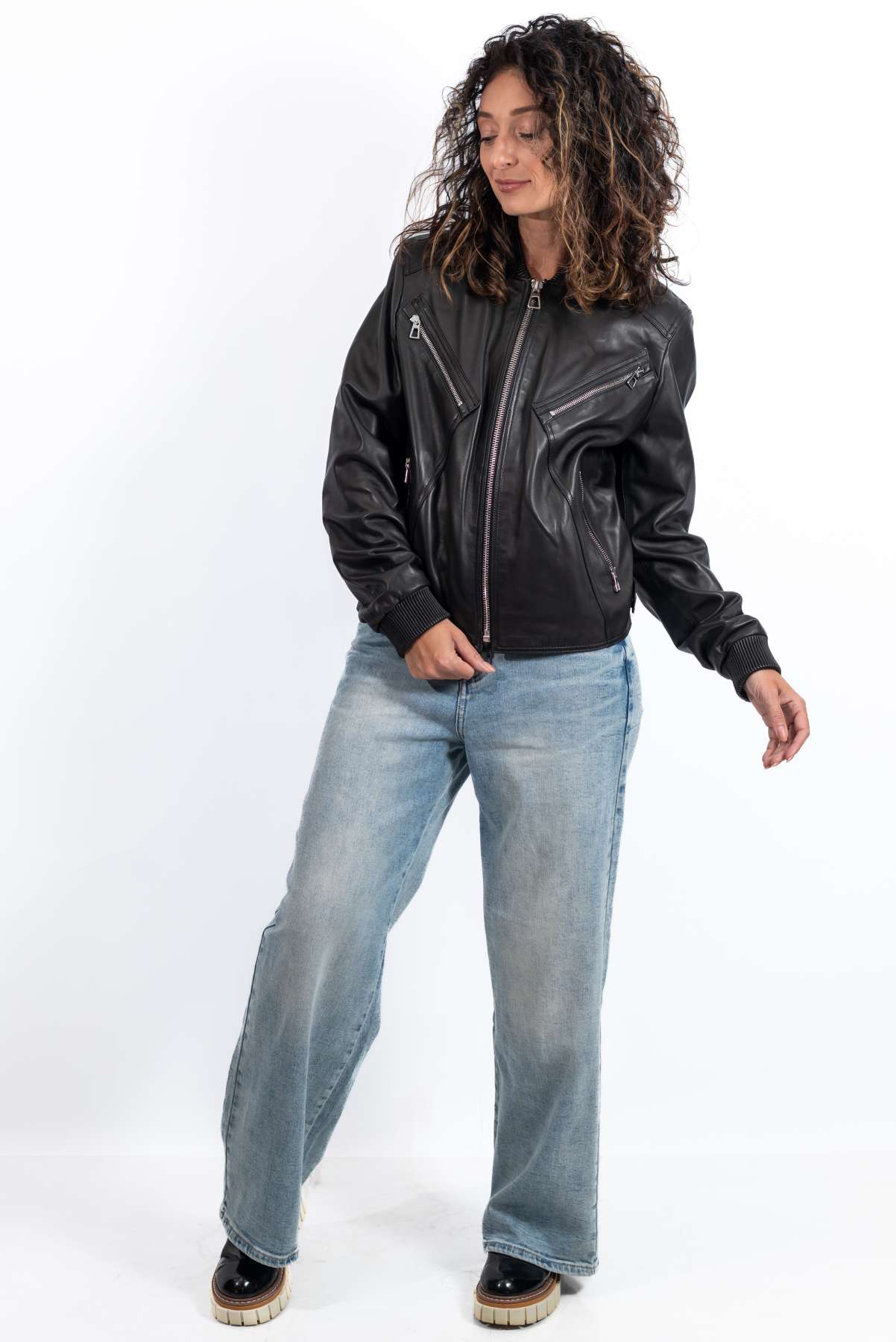 Women's leather jacket Angie Black