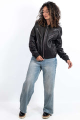 Women's leather jacket Angie Black