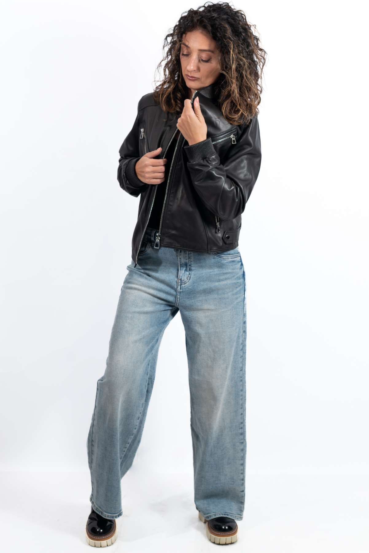 Women's leather jacket Angie Black