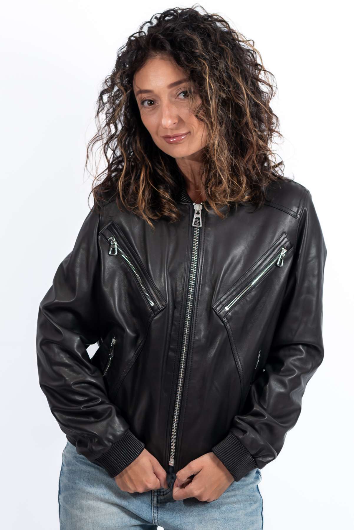 Women's leather jacket Angie Black