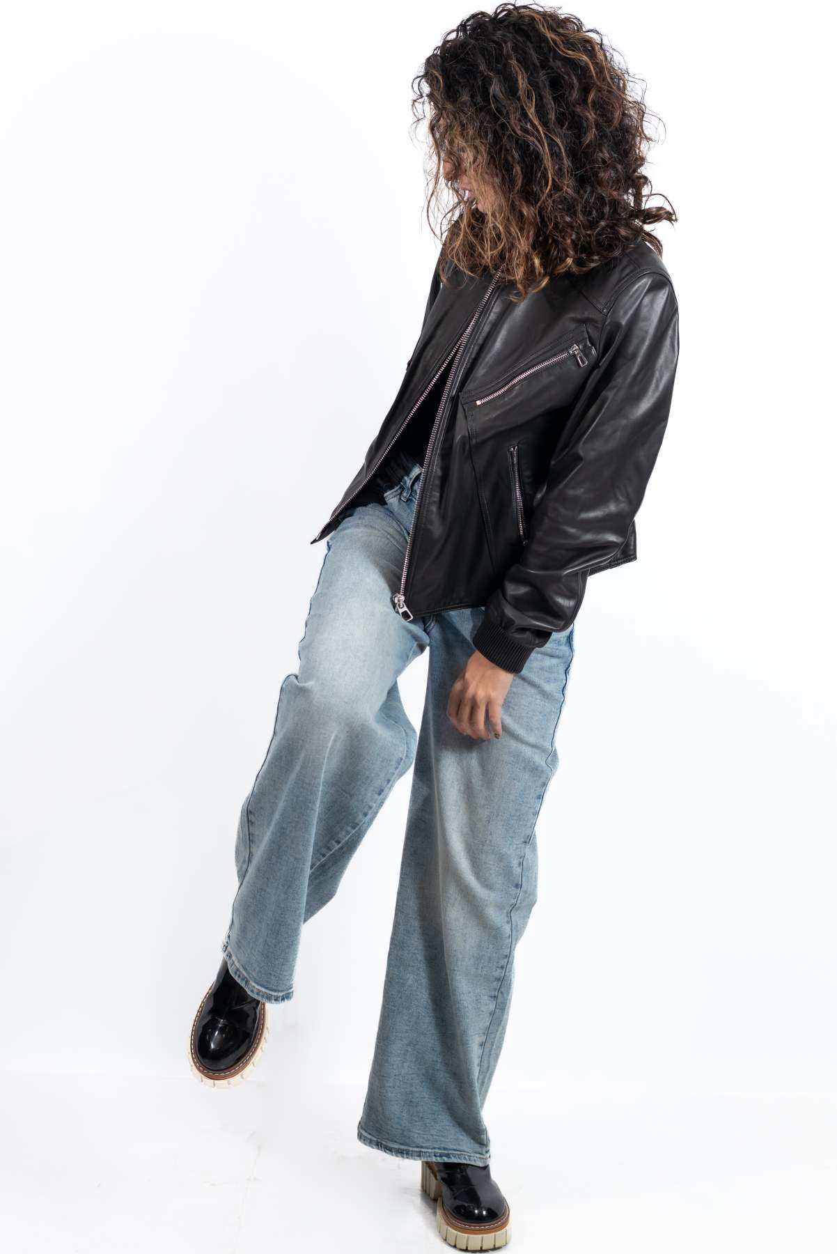 Women's leather jacket Angie Black