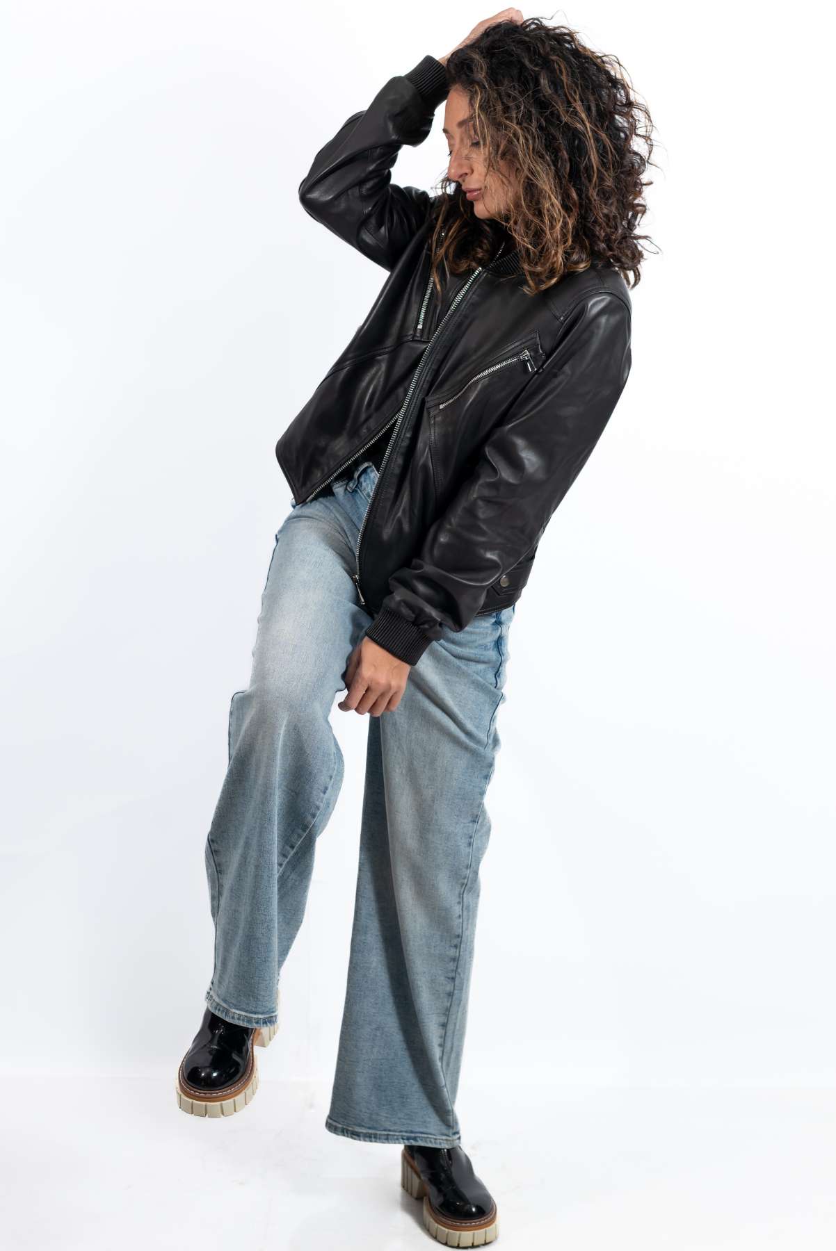 Women's leather jacket Angie Black