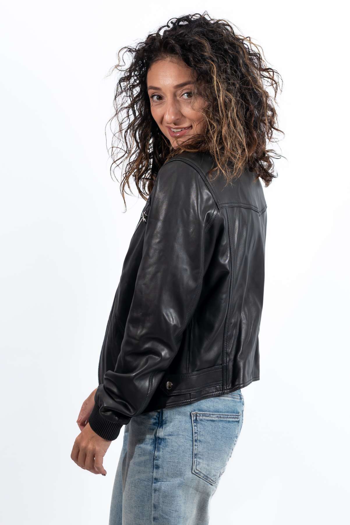 Women's leather jacket Angie Black
