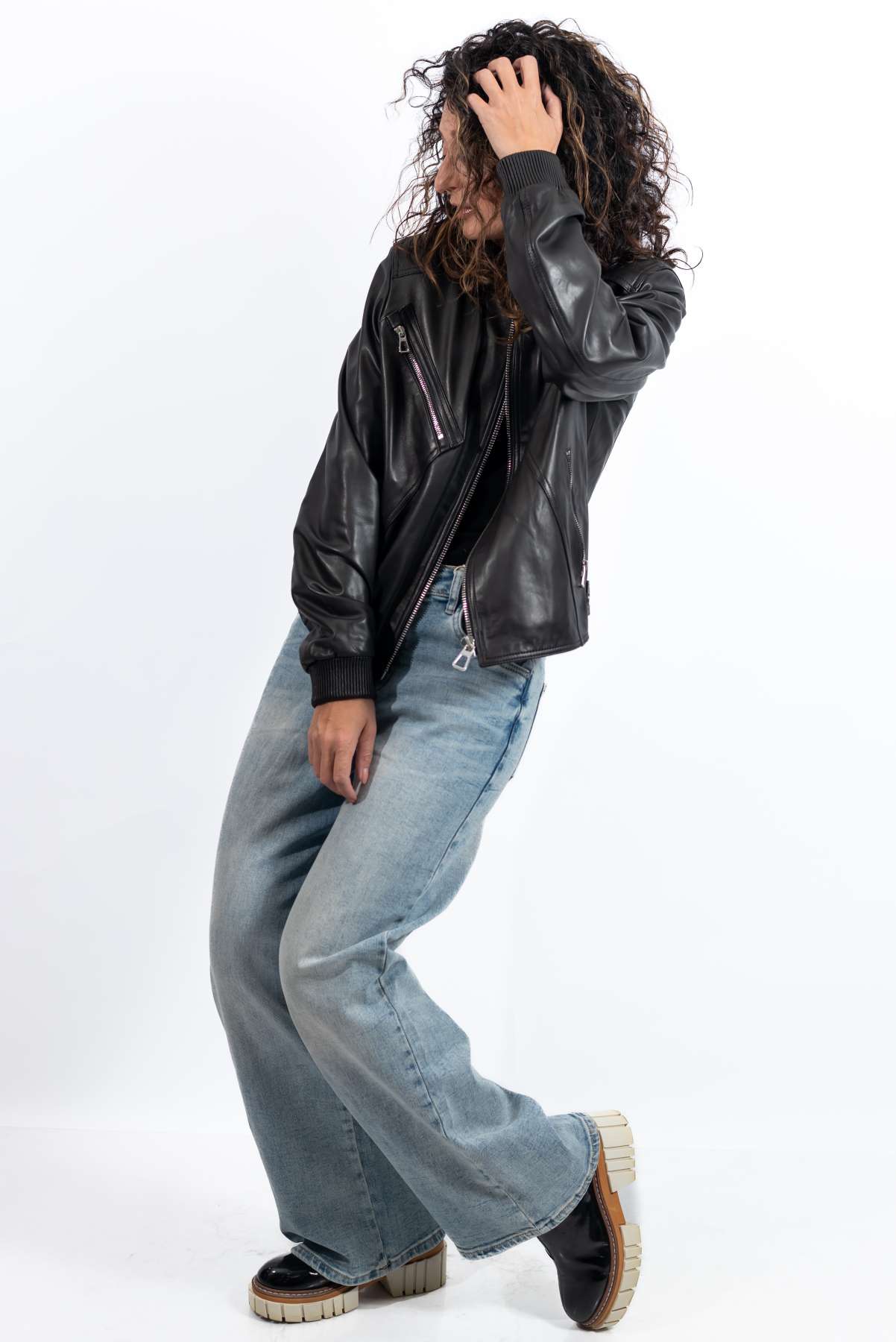 Women's leather jacket Angie Black