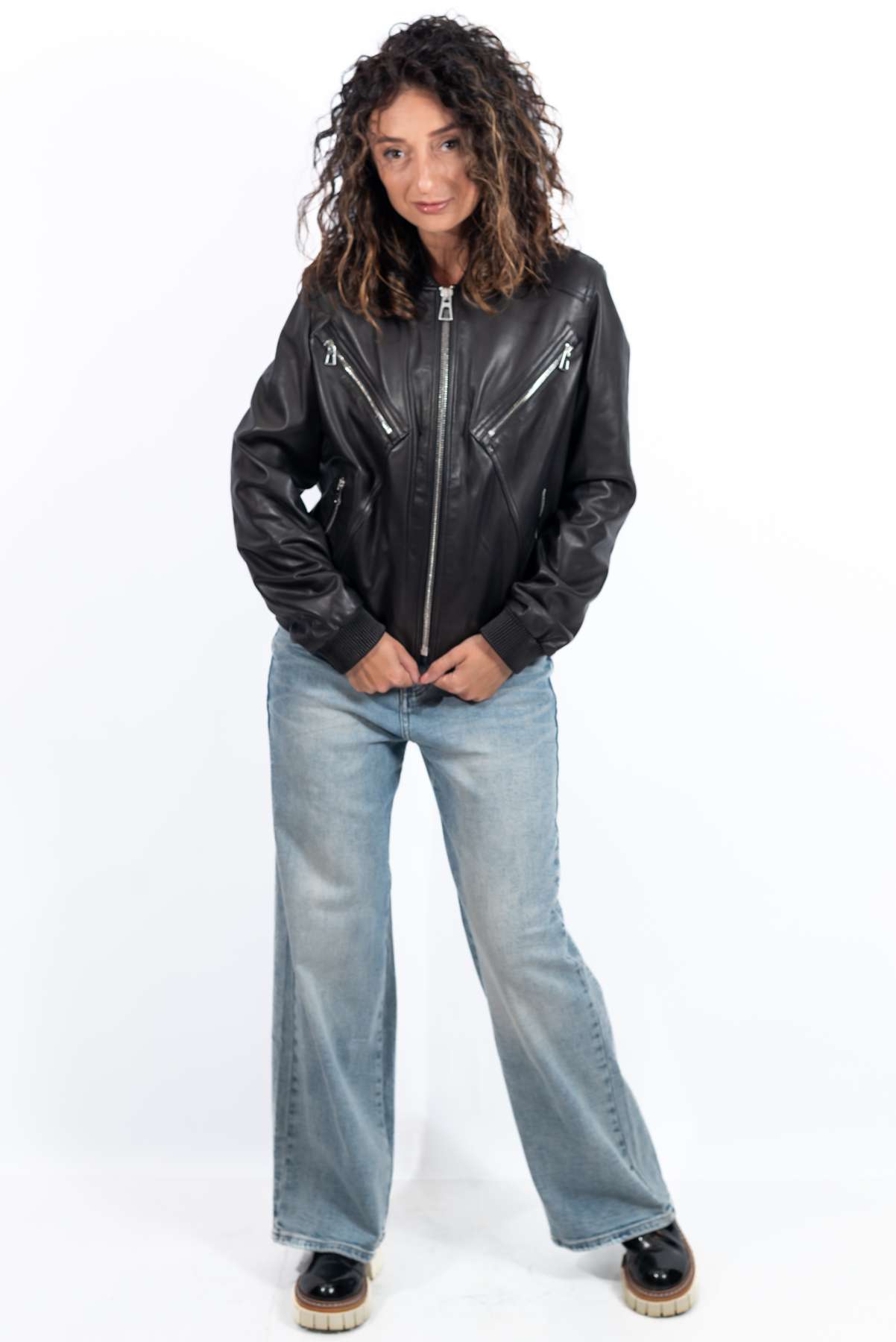 Women's leather jacket Angie Black