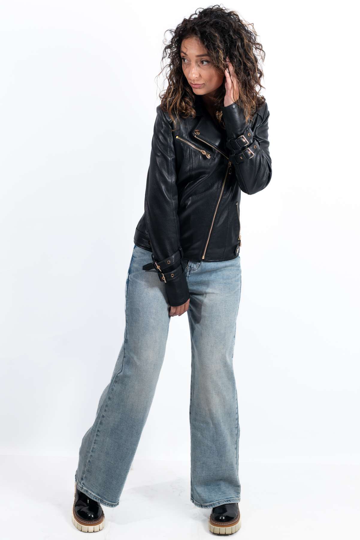 Women's leather jacket Anela Black