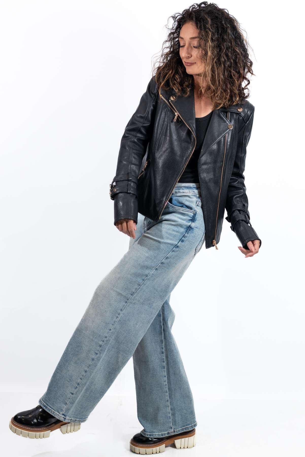 Women's leather jacket Anela Black