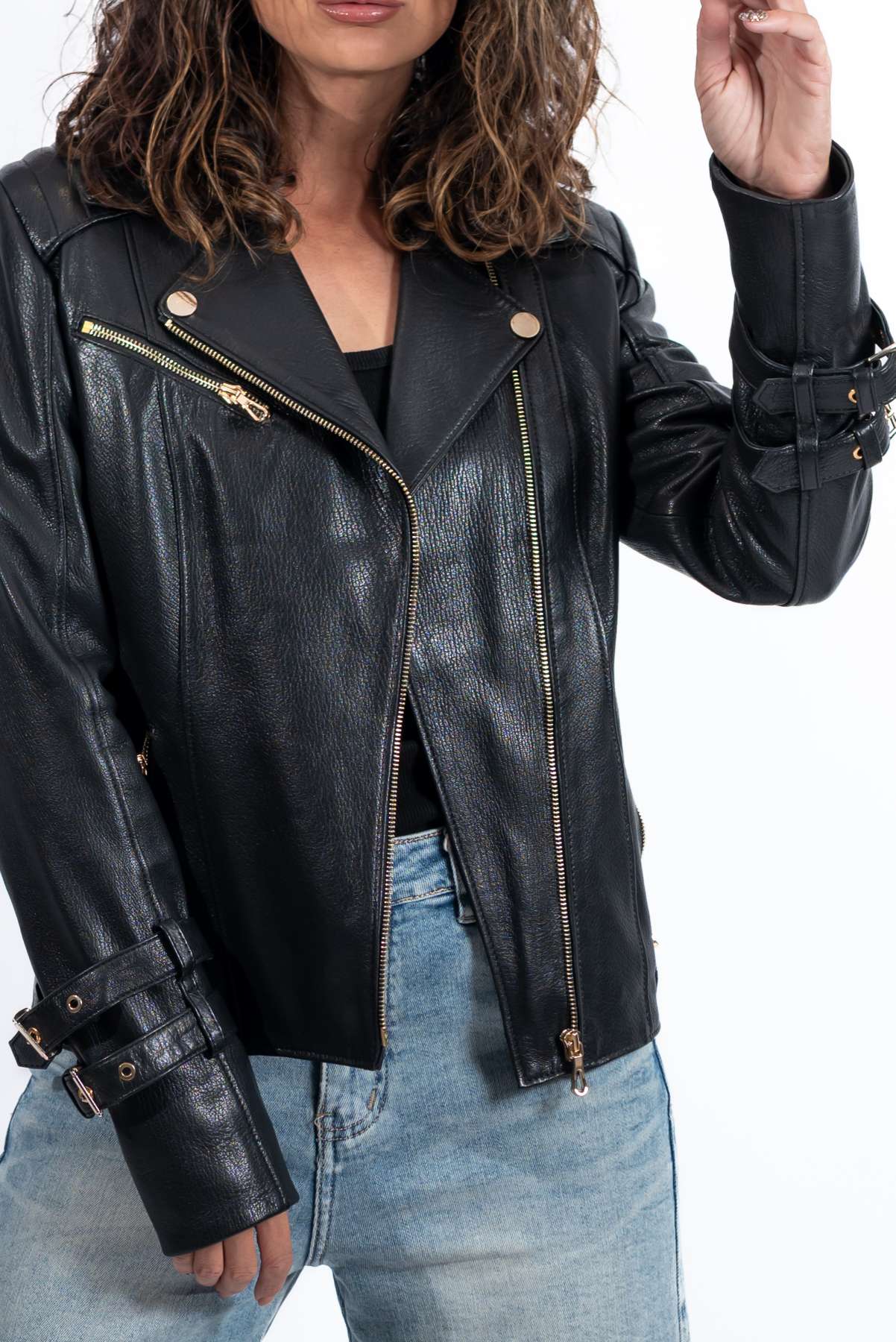 Women's leather jacket Anela Black