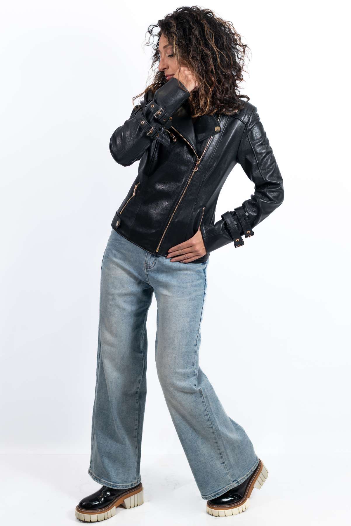 Women's leather jacket Anela Black