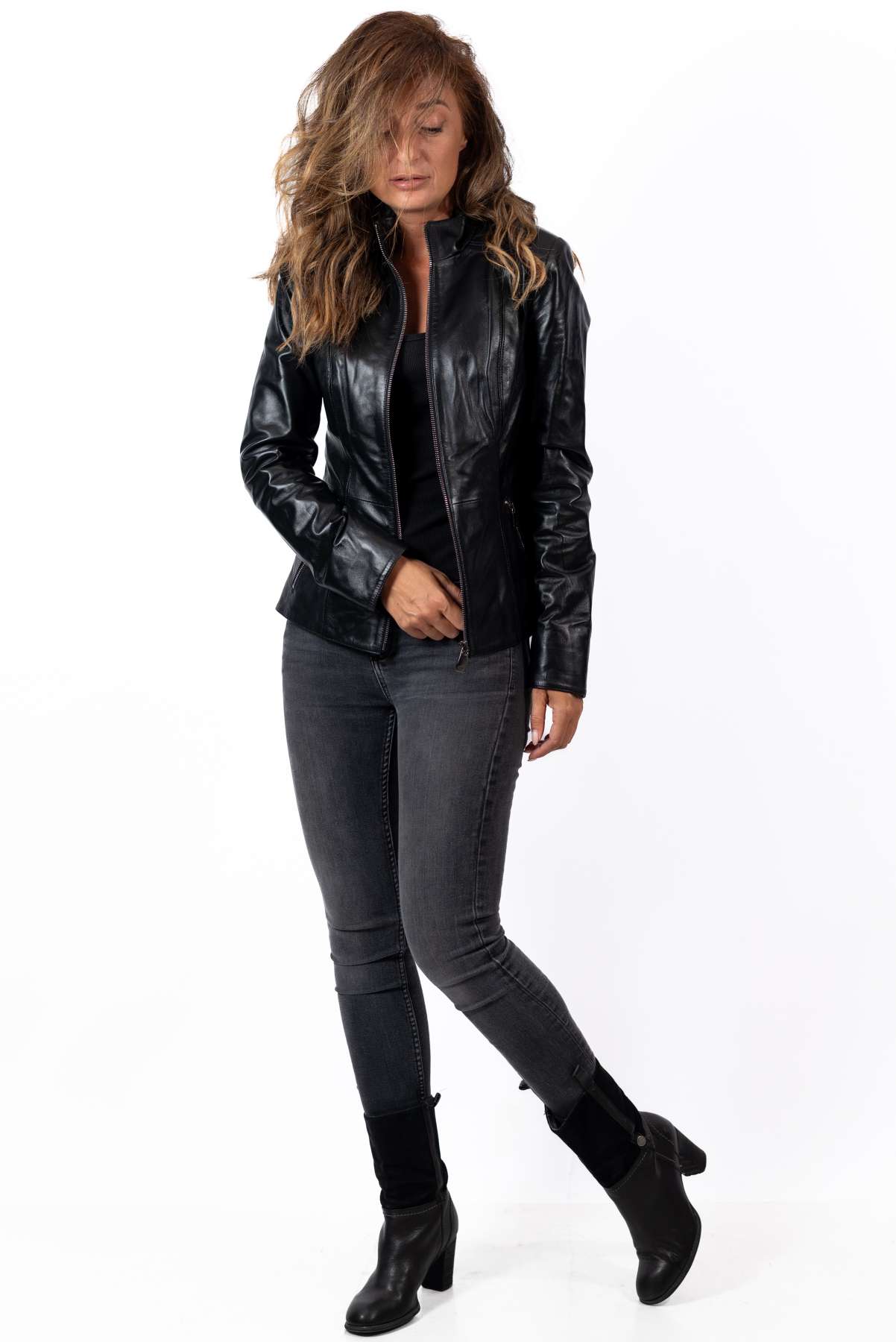 Women's leather jacket Ava Black
