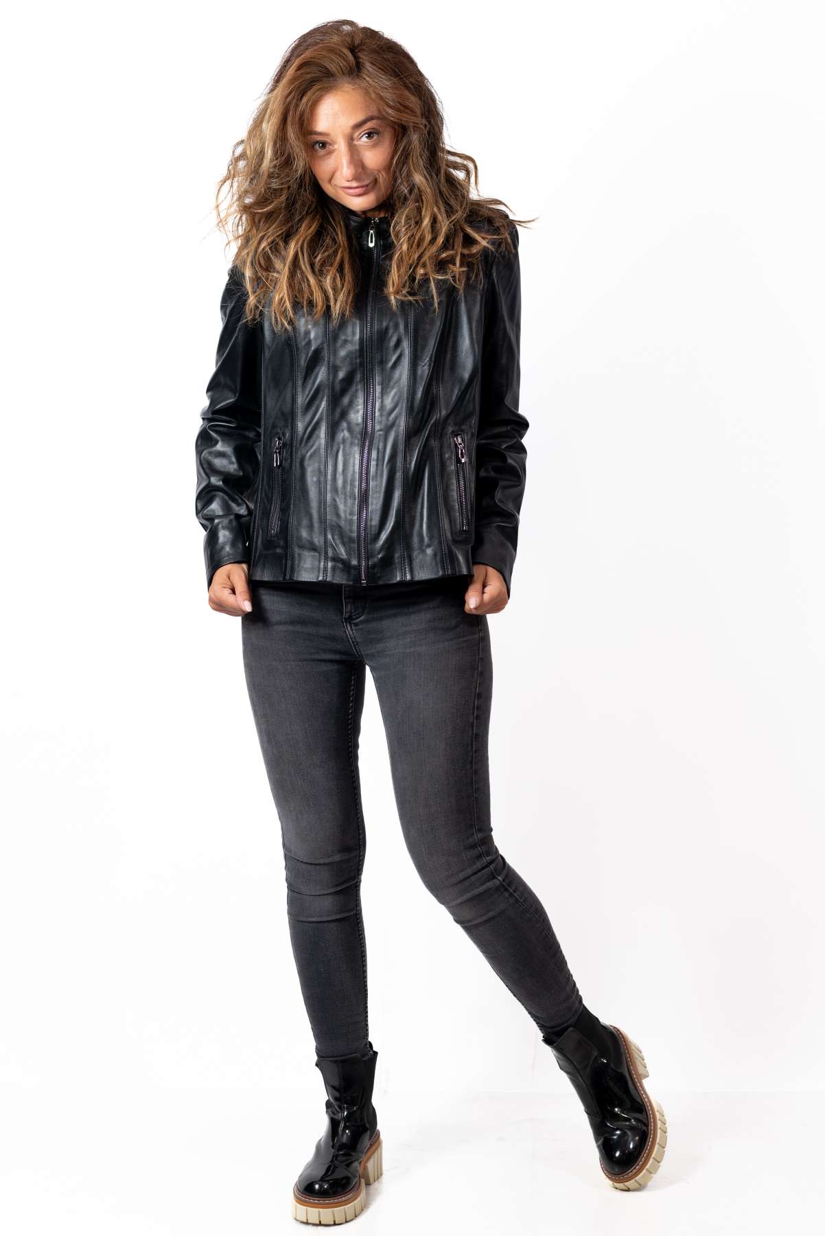 Women's leather jacket Bagryana Black