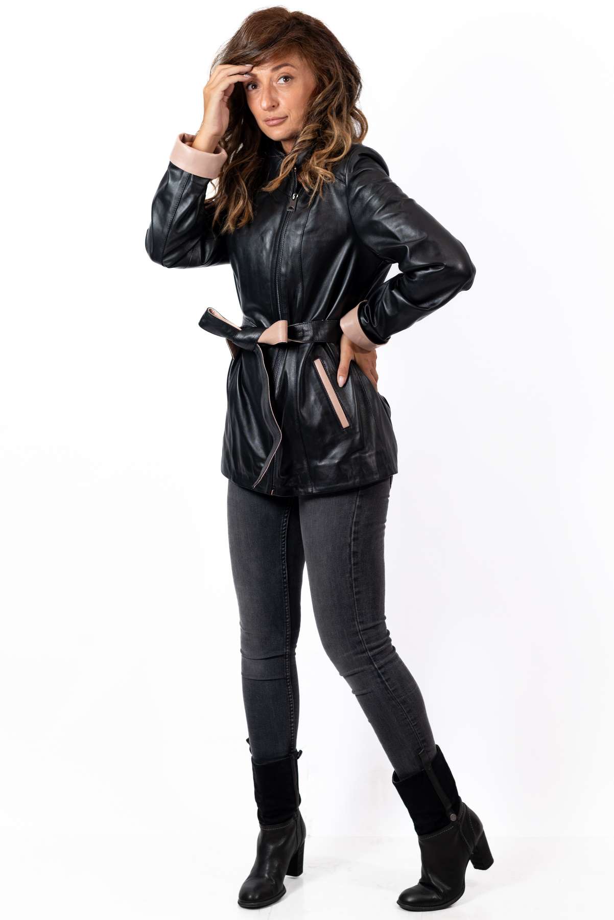 Women's leather jacket Vanina Black