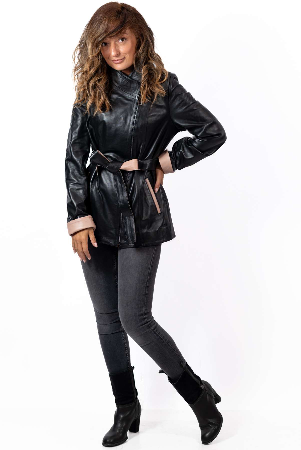 Women's leather jacket Vanina Black