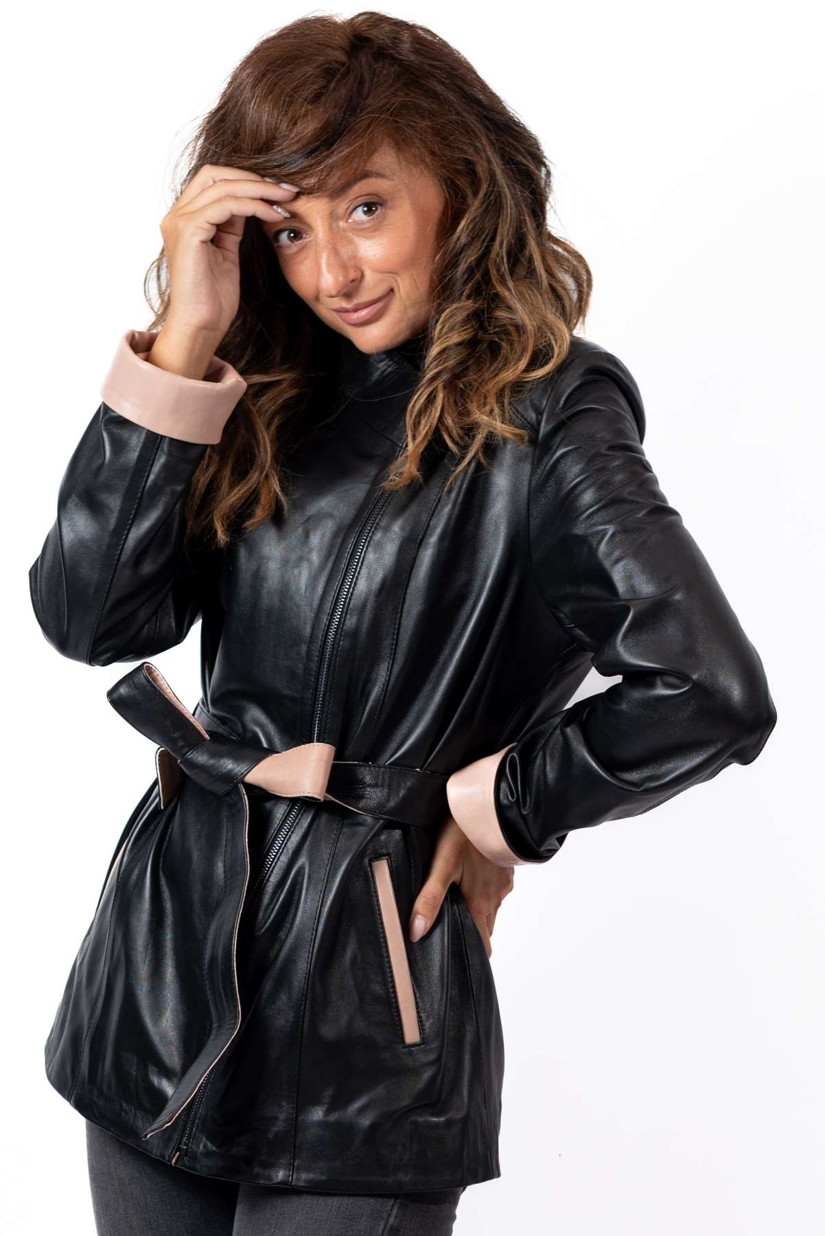 Women's leather jacket Vanina Black