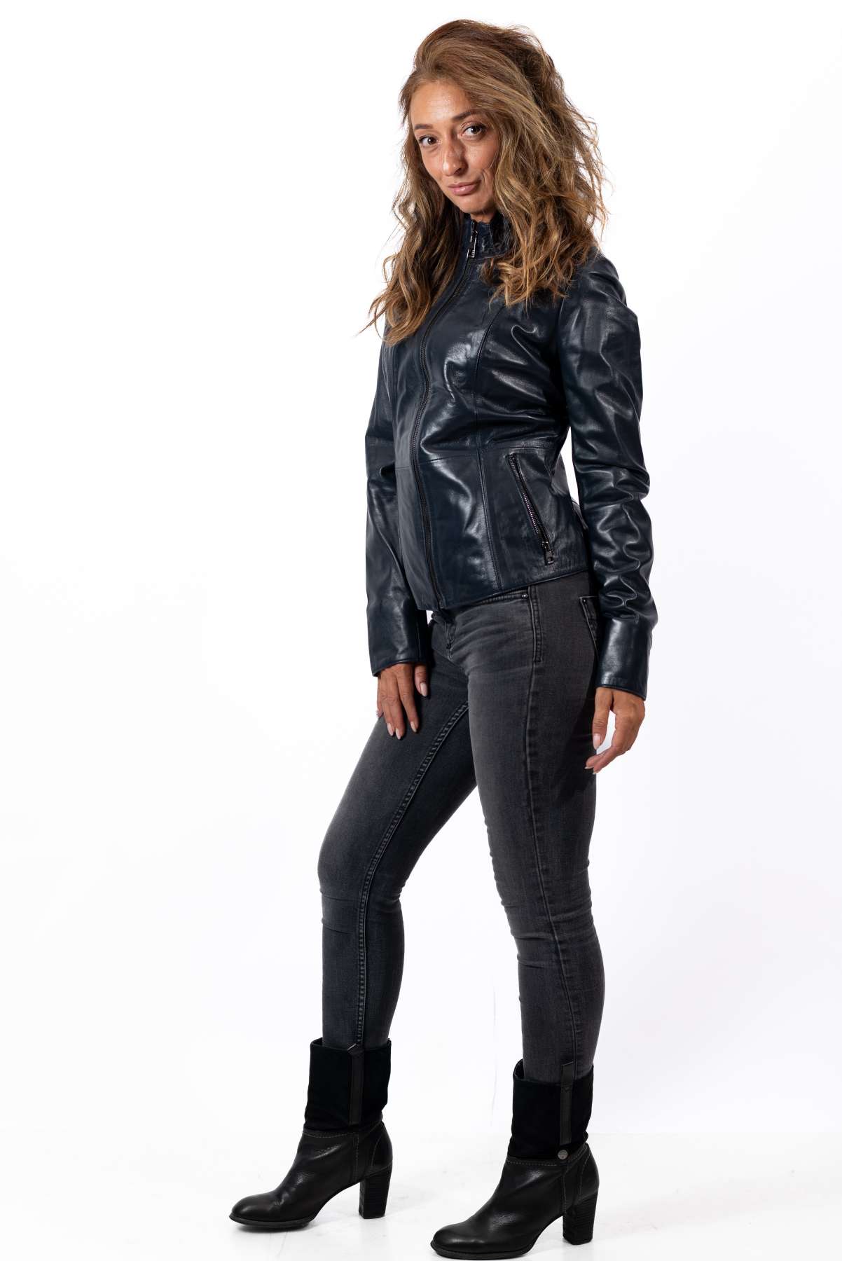 Women's leather jacket Ava Blue