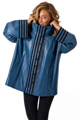 Women's leather jacket Borisa Blue